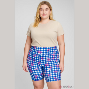 Penningtons Active Zone Gingham Floral Shorts Size 2X